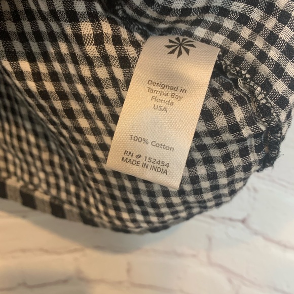 Kyla Seo x Athleta Black and White Checkered Tunic with Floral Embroidery Size M - Picture 3 of 6